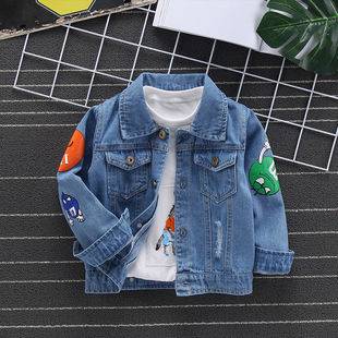Children's Wear Boys Denim Jacket 2023 Spring and Autumn New Children's Denim Jacket Baby Trendy Jacket