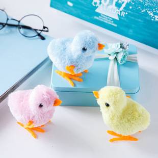 Internet Celebrity Jumping Cute Artificial Wind-Up Plush Chick Toy Can Move and Walk Baby Kidsren's Puzzle