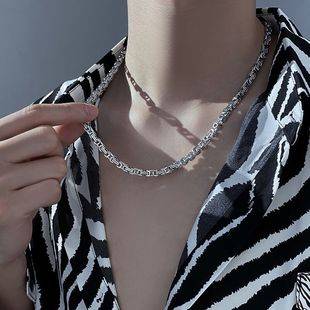 Titanium steel Emperor chain necklace for boys fashionable all-match Non-fading hip hop European and American Cuban necklace 6MM thick chain accessories