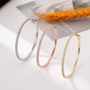 European and American Seiko One Drill Row Drill Bracelet Women's Single Row Arrangement Zircon Advanced Bracelet Classic Simple Fine Bracelet