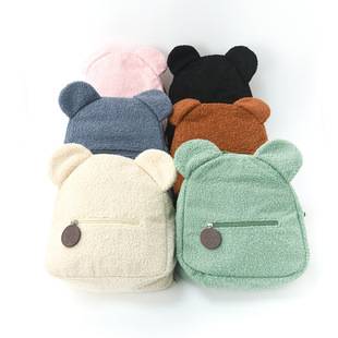 Foreign trade plush backpack 2025 new fashion casual ears bear backpack cartoon children's backpack