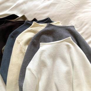 Soft Knitted Half-High Collar Base Shirt for Women, Suitable for Spring, Autumn, and Winter, Simple Solid Color Pullover Sweater with Long Sleeves