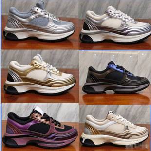 Putian Pure Original Chanel-Style Silver-Plated Thick-Soled Dad Shoes, Lightweight and Versatile Casual Sports Shoes for Men and Women