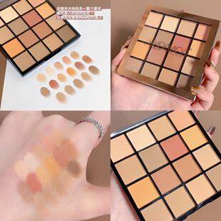 Hudamoji 16-Color Eyeshadow Palette Colorful Pearlescent Matte Earthy Stage Makeup Colorful Glitter Eyeshadow Cross-Border