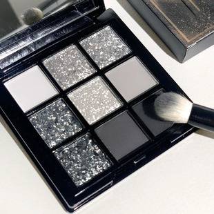 MUGELEEN Cool Black Swan Nine-color Eyeshadow Plate Pearlescent Thin Flash Diablo Metal Punk Smoked Makeup Eyeshadow