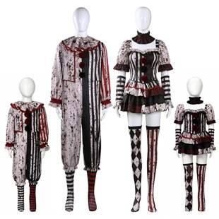 Halloween New Cosplay Costume Dark Clown Adult and Children Cosplay Character Uniform Party Clown