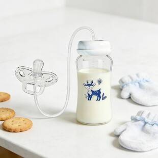 Amazon's best-selling wide-neck PP baby bottle, hands-free, anti-colic, stylish new air-cushioned bottle 300ml