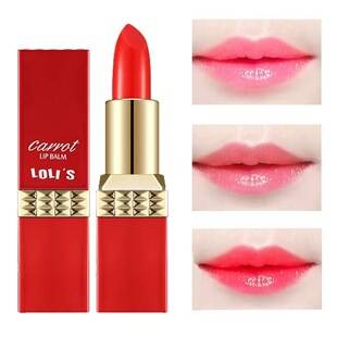 Lori's Carrot Essence Lip Balm Lasting, Easy to Color, Moisturizing, Moisturizing, Warm and Color Changing Lipstick Not Easy to Take Off Makeup
