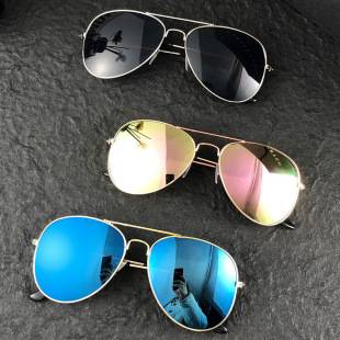 Pilot classic reflective color film goggles vintage colorful sunglasses Joker fashion sunglasses factory wholesale