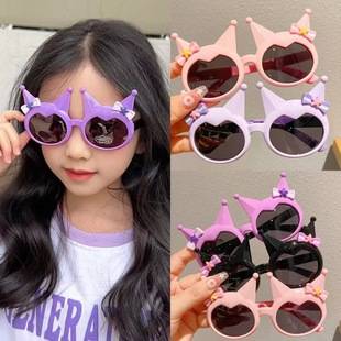 Cartoon Anime Kuromi Girls' Sunglasses Factory Wholesale Children's Sunglasses Cute Sunshade Sun Protection Baby Glasses