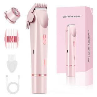 Waterproof rechargeable women's electric shaver, dual-head full-body shaver, wet and dry dual-use shaver, cross-border hair removal device