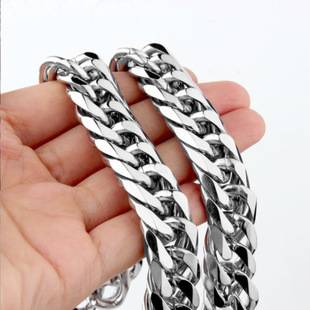 European and American Hot-Selling Men's Stainless Steel Thick Chain Double Buckle Cuban Chain Six-Sided Multi-Layer Chain Punk Style Necklace Bracelet
