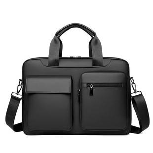 Business Laptop Bag 14inch 15.6inch PU Multi-layer Oxford Cloth Briefcase Unisex Simple Design