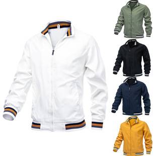 New Cross-Border Foreign Trade Casual Jacket for Men, Amazon Factory Direct Sales, Spring and Autumn Sports Solid Color Men's Jacket