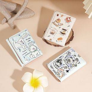 Cartoon Cat and Dog Small Wallet Small Card Bag Large Capacity Multi-Card Coin Purse Cute Portable Lightweight Folding Wallet