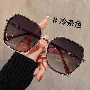 2026 New Large-Frame Polarized Sunglasses for Women, Suitable for Square and Round Faces, with Glitter Design, Sun Protection and Uv Protection