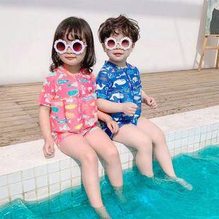 New Children's Buoyancy Swimsuit Surfsuit Boys and Girls One-piece Swimsuit Cartoon Boxer Cute Baby Swimsuit