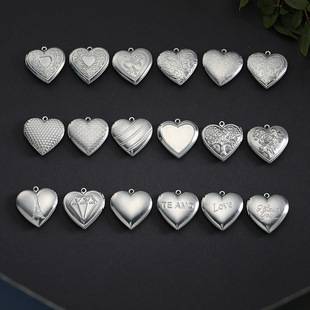 Casual and Personalized 316 Stainless Steel Heart-Shaped Photo Frame DIY Jewelry Accessories Heart Pendant Can Hold Photos Couple Photo Box