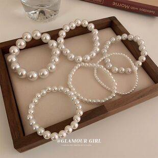 Korean faux pearl bracelet, handmade versatile simple bracelet, Korean-style jewelry, street vendor handmade