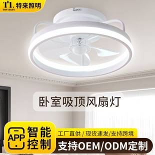 Fan Lamp Ceiling Lamp Modern Minimalist Dining Room Living Room Fan Lamp Bedroom Soft Wind Ceiling Fan Shaking Head Invisible Fan Lamp