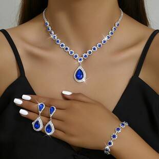 Cross-Border Hot-Selling Imitation Crystal Necklaces, Women's Jewelry, Ready-To-Ship Fashion Earrings, Necklaces, Bracelets, Elegant Bridal Jewelry