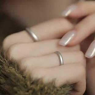 Minimalist Glow Surface Silver Ring Niche Design Simple Ring Fashion All-match High-end Sense Adjustable Ring Trendy