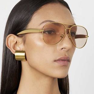 Toad-Shaped Sunglasses Metal 2025 New Retro Plain Sunglasses High-End Style Women's Street Fashion Trendy Sunglasses