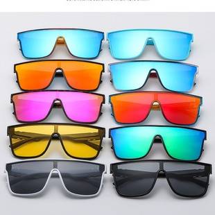 Cross-border hot sale European and American fashion riding glasses men's outdoor sports glasses one-piece sunglasses real film colorful sunglasses women