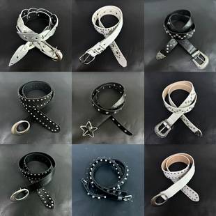 American retro studded belt for women, sweet and cool style, heavy-duty design, fashionable and unique, versatile waist accessory