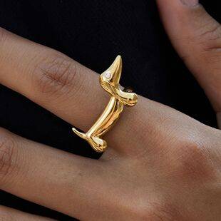 Cross-Border Cute Stainless Steel Dachshund Ring, Lucky Cat and Dog Non-Fading Versatile Daily Jewelry Wholesale Ring