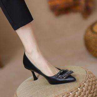 French-Style Comfortable High Heels for Women, Stiletto Heels, 2026 Spring and Autumn New Professional Work Shoes, Pointed Toe Commuting Flats, Formal
