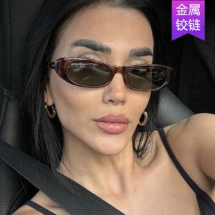 Narrow Frame Oval Sunglasses 2024 New European and American Personality Fashion Sunglasses UV Protection Beach Sunglasses Women