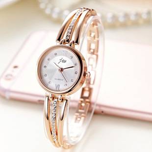 Genuine Brand Round Watch Women's Rhinestone Steel Band Ins Style Student Fashion Watch Women's Korean Fashion Watch