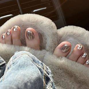 Toe Nail Polish No-Bake New Ins Style Long-Lasting Non-Fading Quick-Drying Popular Whitening Mirror Silver Nail Polish