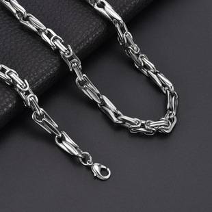 Cross-Border Street Fashion Stainless Steel Necklace, Light Luxury Men's Cuban Sweater Chain, Non-Fading, High-Polish, Versatile Accessory
