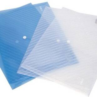 Deli 5501 File Bag A4 Transparent Snap-On Document Bag, File Folder, Data Bag, File Cover with Zipper