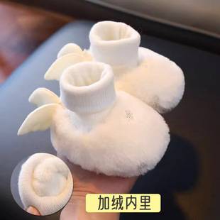 Infant Shoes Winter fleece-lined 0-1 Year Old Baby Soft Sole Toddler Shoes Anti-falling Cotton Shoes Warm Full Moon Shoes and Socks Thick