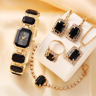 New Small Rock Candy Watch Women's Watch Women's Watch Light Luxury Niche Temperament High-Value Quartz Watch Square Set