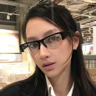 Korean-style half-frame sunglasses, new fashion eyebrow black frame, high-end designer sunshade glasses, cross-border personalized sunglasses for women