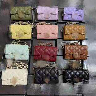 TK's popular Chanel-style mini coin purse and card holder, new women's small chain bag, shoulder bag, crossbody bag, underarm bag, waist bag