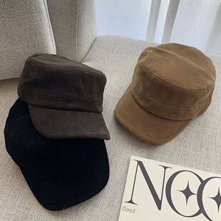 Star Wars-style hat for women and men, vintage khaki flat-top cap, versatile and face-slimming, equestrian cap, newsboy cap