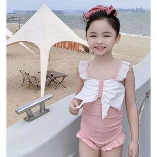 Girls' one-piece swimsuit, new summer style for baby girls, swimwear for little girls aged 1 to 3 years, 9.9 swimsuit for girls