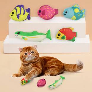 Cross-border factory in stock wholesale pet toy cat toy creative wholesale bite plush cat pet toy