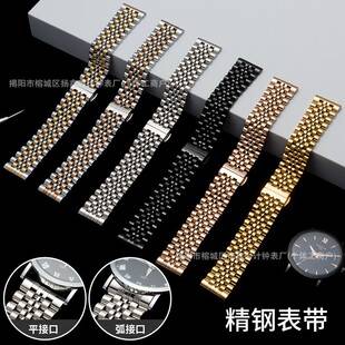 Seven-bead solid stainless steel watch strap suitable for Apple Watch, Huawei, and Samsung smartwatches