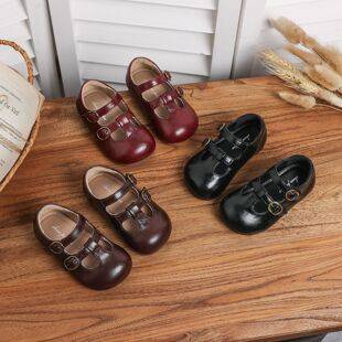 Spring and Autumn New Princess Shoes for Baby Girls, Soft Sole Leather Shoes for Girls, Single Shoes with Double Velcro for Toddlers
