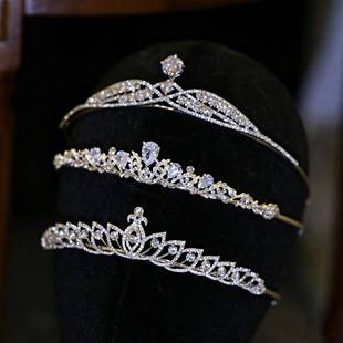 Wholesale hot-selling rhinestone shiny high-end children's crown bridal headband performance birthday girl gift Tiara