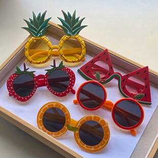 Funny Hawaiian party glasses in fruit shapes like watermelon, strawberry, pineapple, etc., summer beach props sunglasses