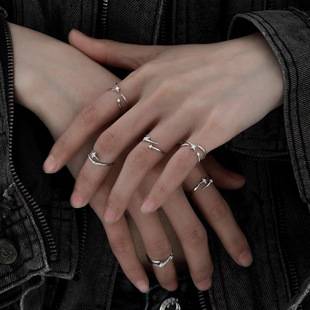 Original Niche Design Zircon Ring Girls Ins High Sense Cold Wind Open Index Finger Ring Tail Ring