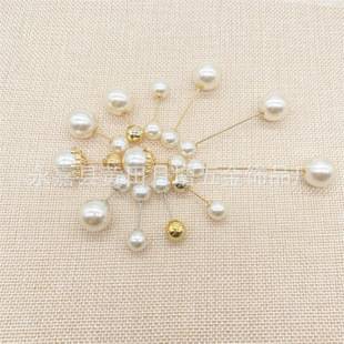 Anti-Exposure Double-Ended Pins for Tightening Pants Waist, Small Safety Pins, Pearl Brooch Accessories, Pure Copper Pins for Tightening Neckline