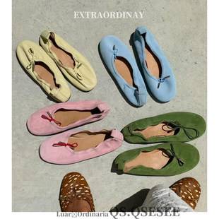 Sheepskin! 1cm plush ballet shoes, round toe, egg roll flat shoes for women, 2026 new slip-on granny shoes